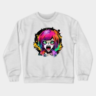 Zombie Teenage Girl Halloween Crewneck Sweatshirt